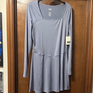 SO Women's Elegant Lavender Long Sleeve Dress